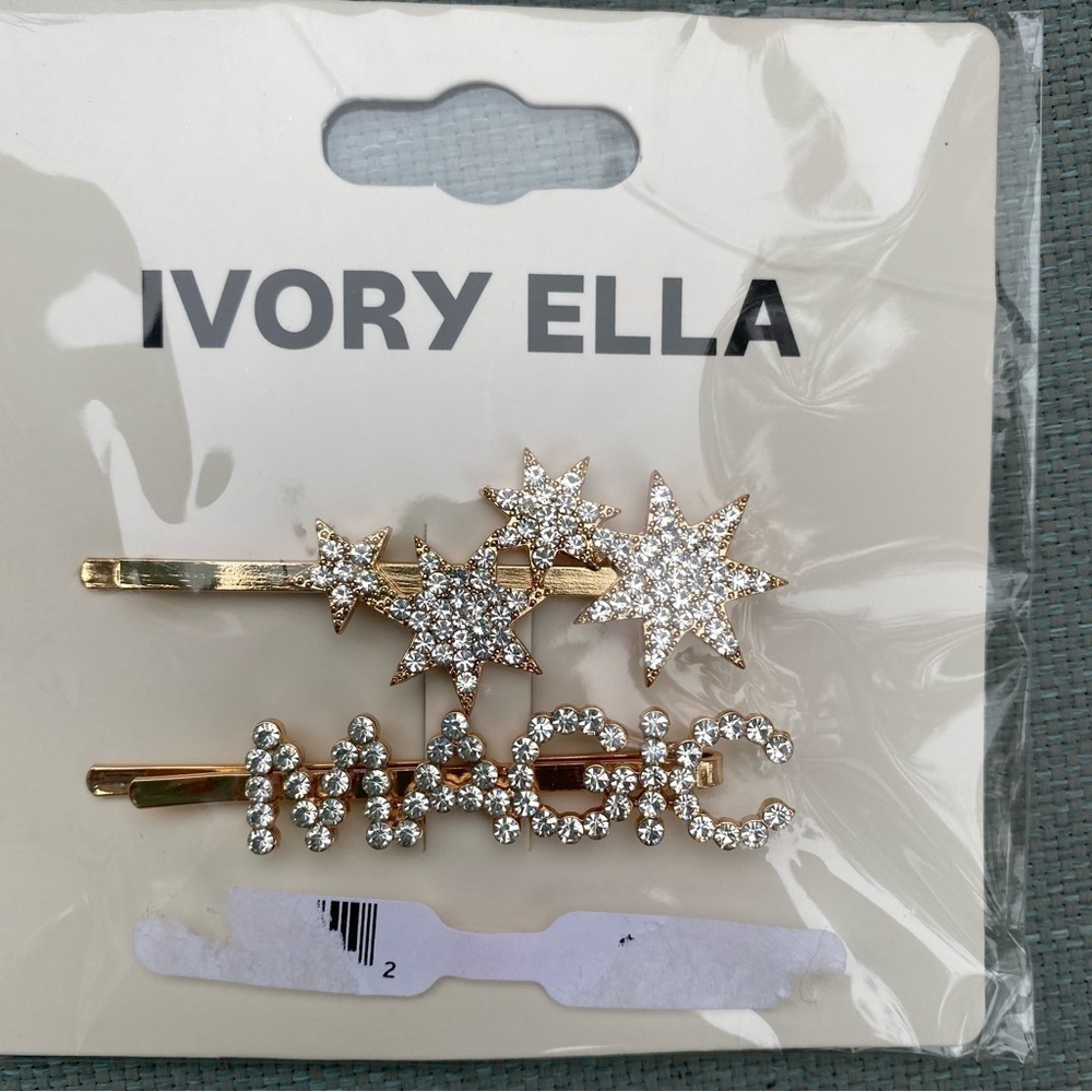Ivory Ella Rhinestone Hair Pins - Picture 5 of 6